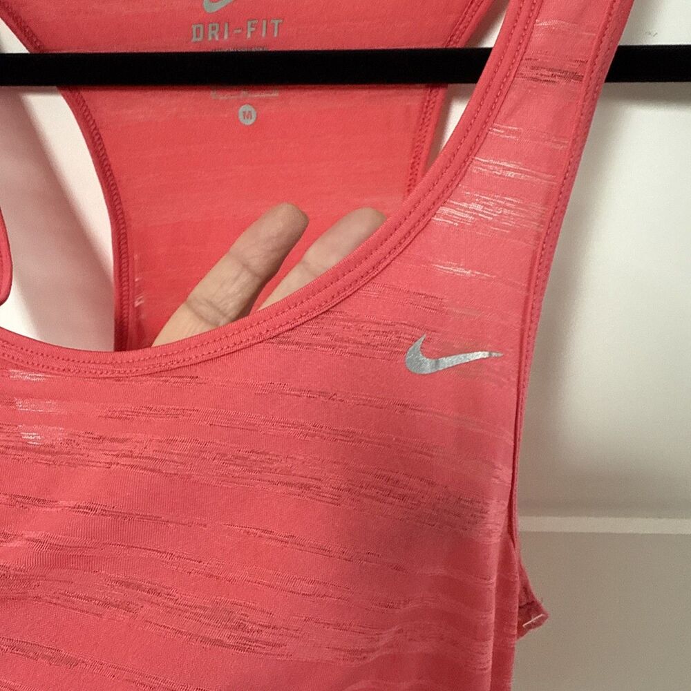 Nike Dri-fit Tank Size Medium Pink burnout top super cute - Picture 4 of 7